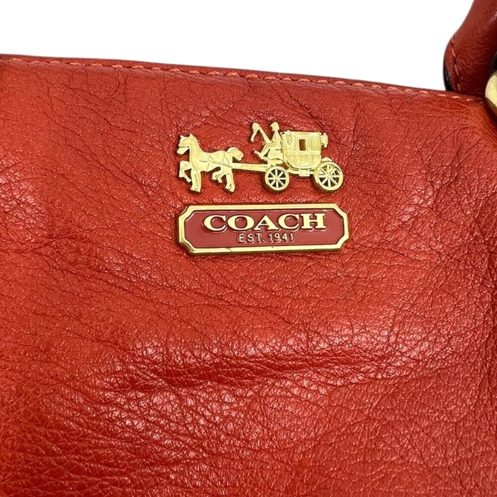 Coach Leather Satchel Orange Crossbody Shoulder Bag Purse F1298-18841 - Picture 14 of 16